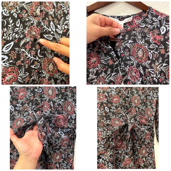 NWT Veronica Beard Printed Silk Tie Front Dress - Picture 12 of 15